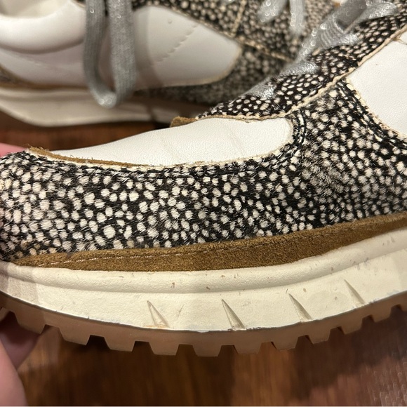 Madewell Shoes White Leather Animal Print Calf Hair Black Tan Women's Size 8.5 - Picture 10 of 10